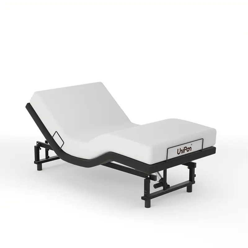 Base de lit réglable avec télécommande et station de charge USB, base de lit électrique, zéro gravité, inclinaison de la tête et des pieds, assemblage facile, compatible avec les matelas en mousse à mémoire de forme / latex