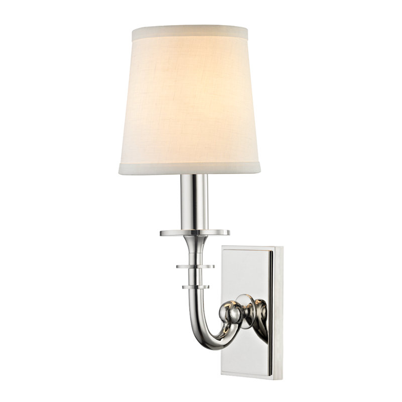 Carroll Solid Brass Candle Wall Light, Polished Nickel