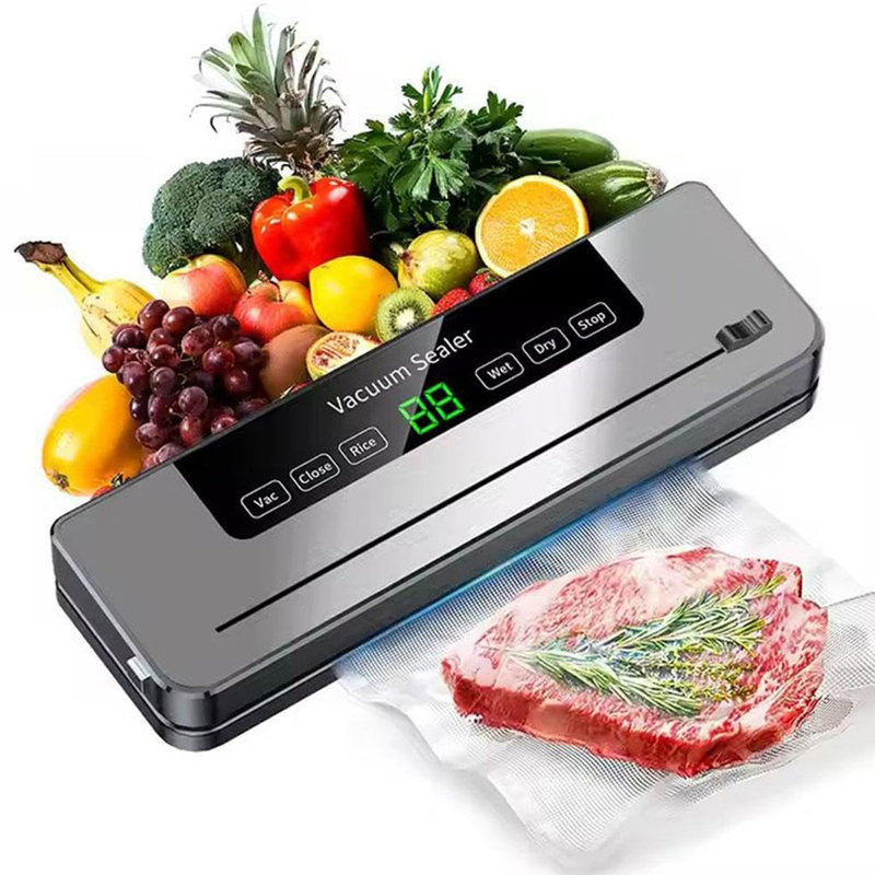 Vacuum Sealer Machine, 6 in 1 Food Vacuum Sealer for Vac/Seal/Rice/Wet/Dry Mode, LED Digital Display, for Preserving Meat, Vegetables, Snacks, Fruits, Grains