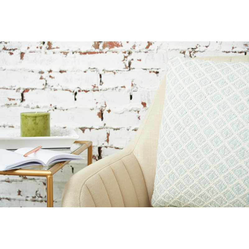 Bianca Geometric Woven Square Throw Pillow, Seaglass