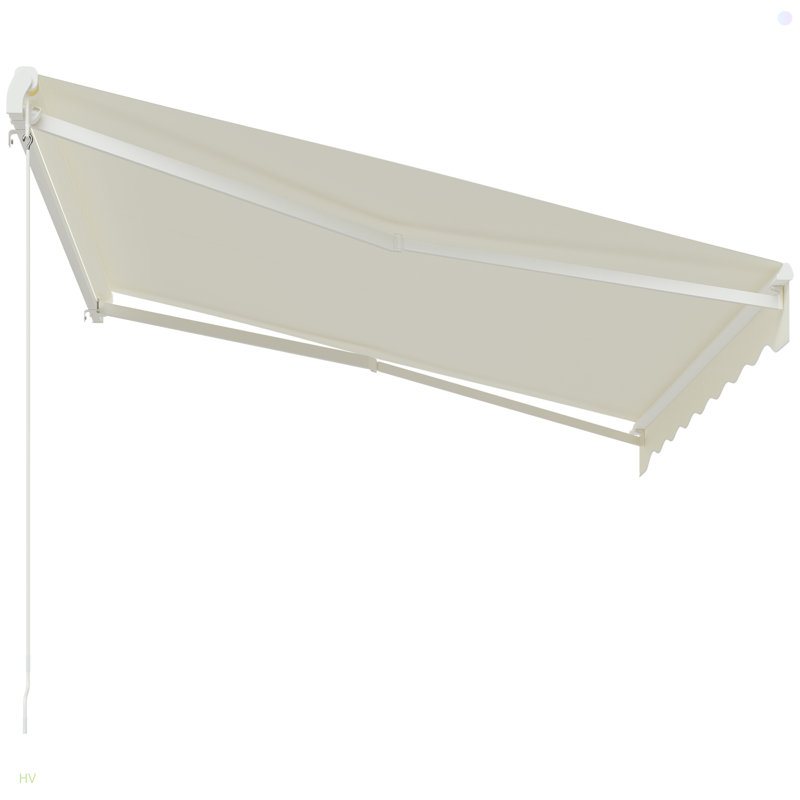 Electric Awning, Retractable Awning, UV Protection Sun Shade Shelter With Remote Controller And Manual Crank Handle For Deck, Balcony, Yard