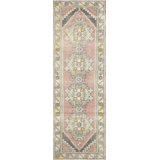 One-of-a-Kind Hand-Knotted 1960s 3'1" x 9'6" Runner Wool Area Rug in Pink/Gray/Beige
