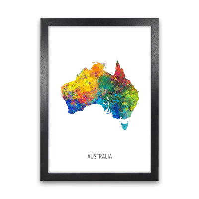 Australia Watercolour Map by Michael Tompsett - Print