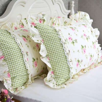 Green Linen Throw Pillow Covers,Set of 2,12"x20"