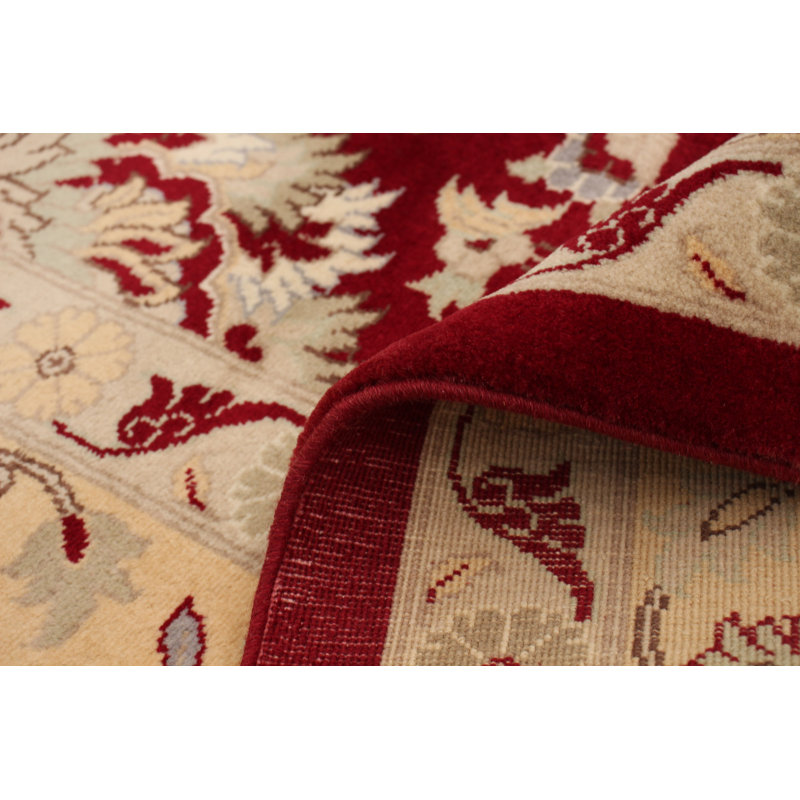 Tapis décoratif en laine noué à la main de conception unique noué à la main new age de style persan rouge foncé/beige 8 pi 1 po x 10 pi 2 po new age pakd