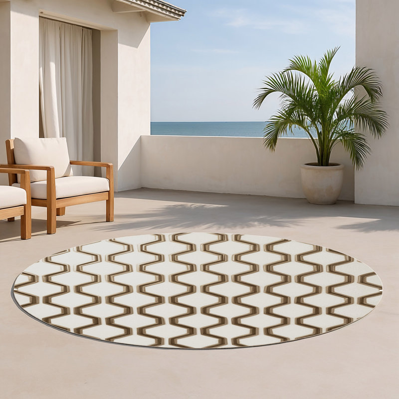 Tapis intérieur et extérieur beige Trellis