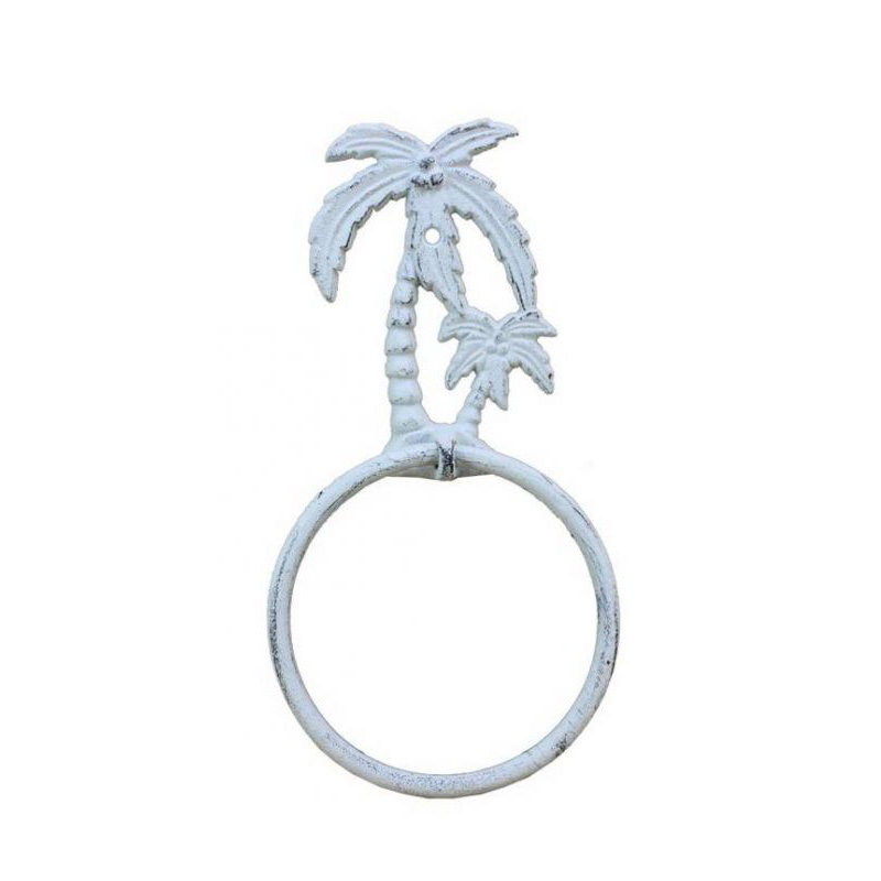 Anneau à serviettes palmier tree, Blanc délavé