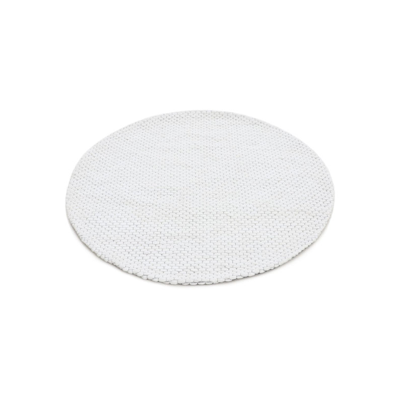 Handgefertigter Wollteppich aus in Creme Wool Hand Loomed Area Rug, Round 200cm