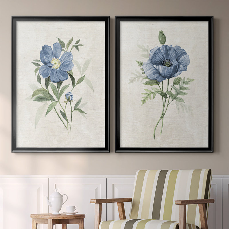 Toile encadrée Farmhouse Periwinkle III de qualité supérieure - prête à être accrochée, Noir, H 24,5 po x l 37 po x P 1,25 po