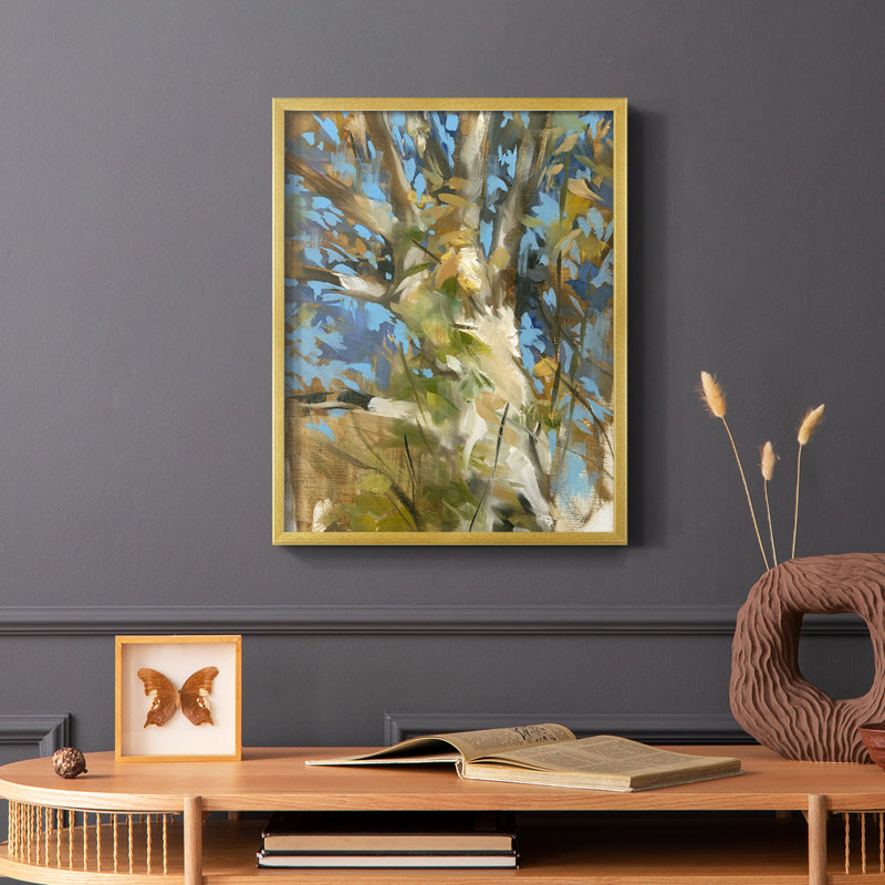 Oak Tree Framed Print - Solid Wood, Gold Frame, 10" H x 8" W