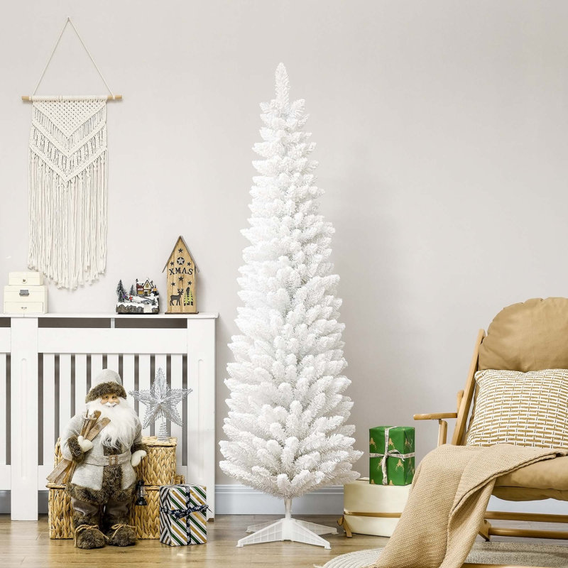 Arbre de Noël artificiel régulier (double) avec aiguilles blanches