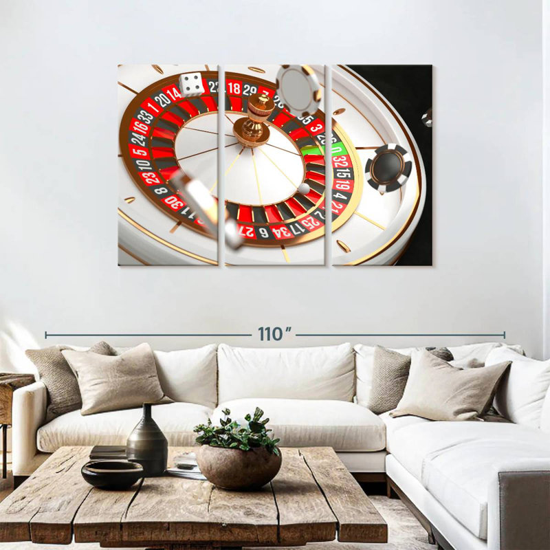 Casino roulette, H 48 po x l 74 po