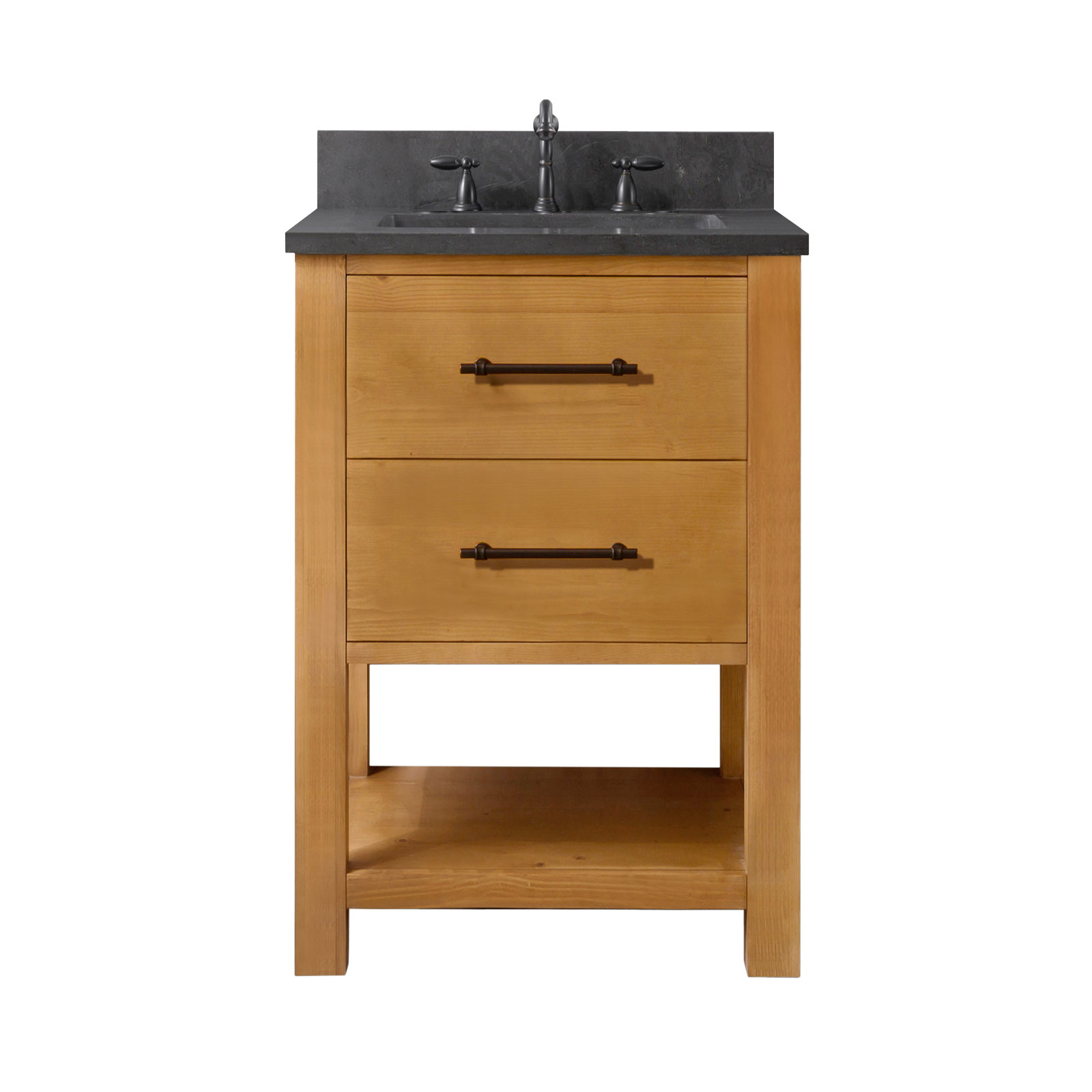 Keri 24'' Single Bathroom Vanity, Natural/Antique Black