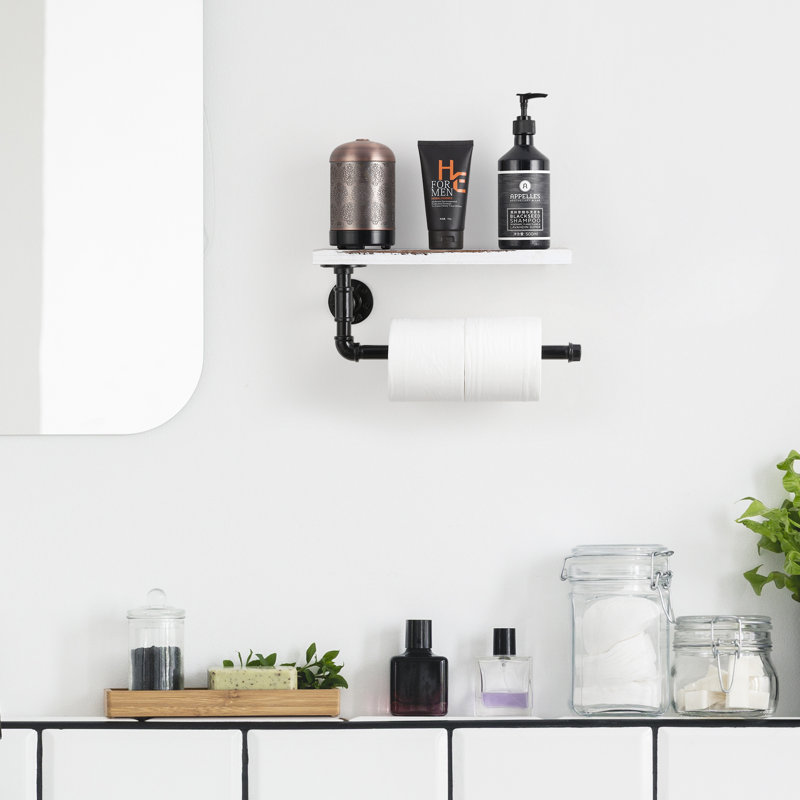 Porte-serviettes mural en fer, Blanc