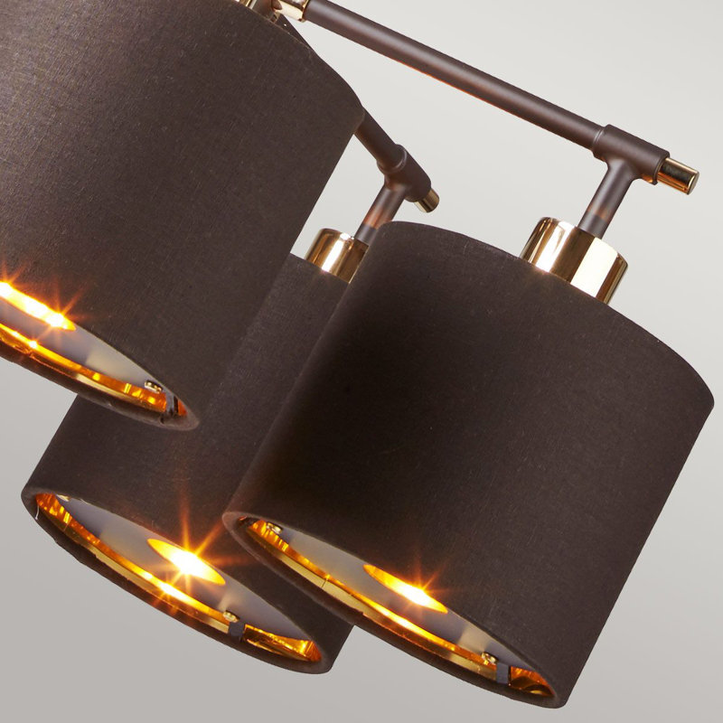 Santistevan 5 - Light Shaded Chandelier, Brown/Polished Brass