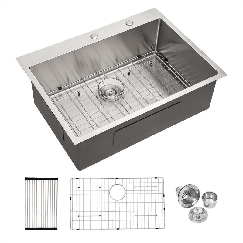 33X22x10"Drop-In Single Bowl Stainless Steel Kitchen Sink