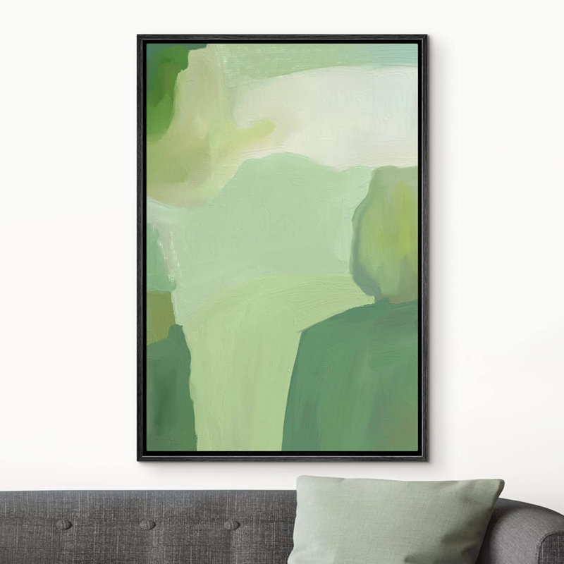«Abstract Colorful Strokes Mint Green Stroke Landscape», reproduction d'art sur toile, H 24 po x l 16 po x P 1,5 po, Noir