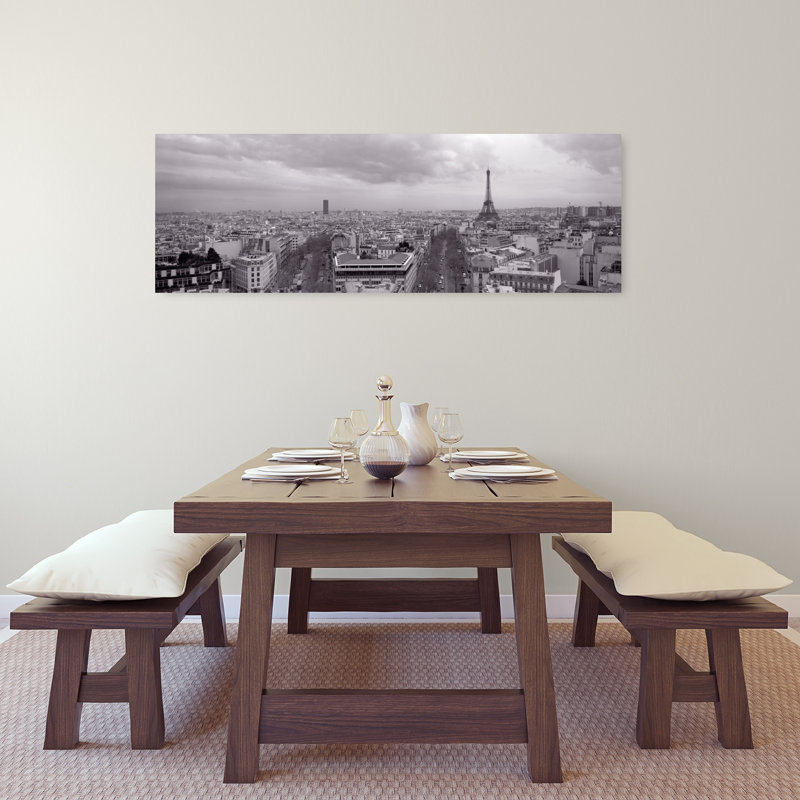 Tour Eiffel, Paris, France, architecture contemporaine abstraite, art mural, H 16 po x l 48 po