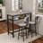 Compact Square Bar Table Set - Space-Saving Dining Pub Set-1813432580-1840137262