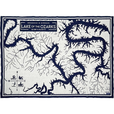 Jeté en laine Lake and City Cartes Lake of the Ozarks