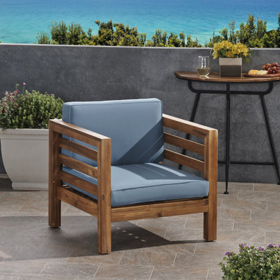 2 chaises club Mid-Century modernes - bois, bleu pacane, 2 pièces