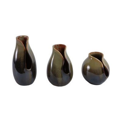 Set Of 3 5/7/8" Khimani Ceramic Vases