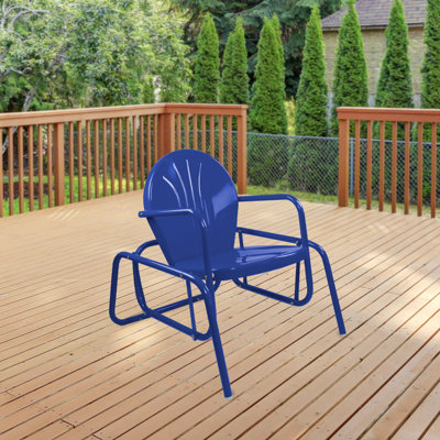 Outdoor Retro Metal Tulip Glider Patio Chair by Northlight Seasonal