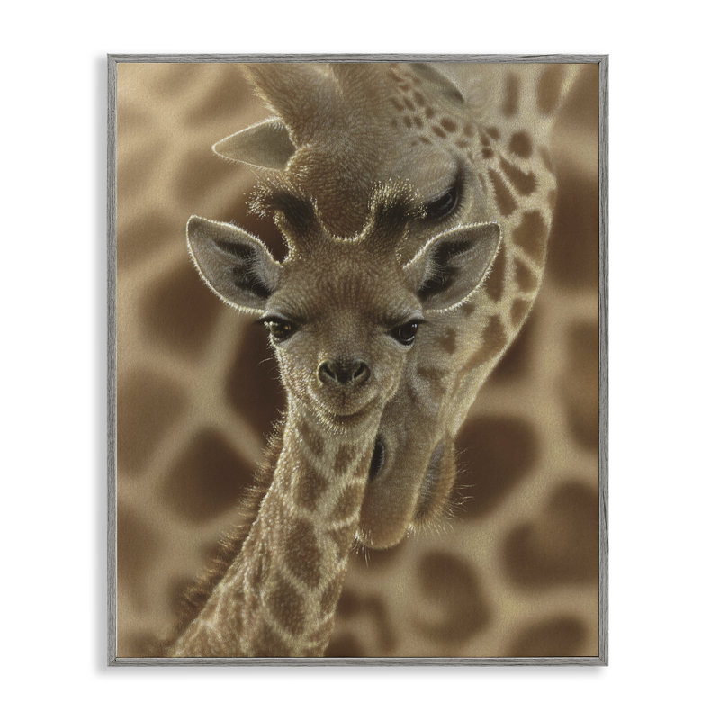 Veau girafe nouveau-né, estampe numérique, conception par Collin Bogle, H 14 po x l 11 po, Estampe numérique Farmhouse