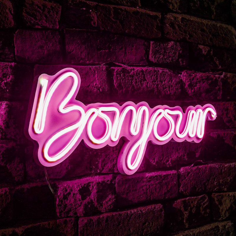 Bande lumineuse néon flexible à DEL, couleur rose, 14,2 x 7,5 x 0,8 pouces | Étanche IP67, 600 lumens, 1500K | 12V DC, adaptateur 4A, 12W maximum | Parfait pour la décoration intérieure, les fêtes et les conceptions d'éclairage créatif