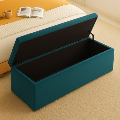 Chesterfield Ottoman Storage Box - Plush Velvet Blanket box - Shoe Bench - End of Bed Bench