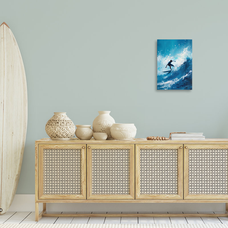 «Surfer & Splashing Wave», conception par LSR Design Studio, H 24 po x l 16 po