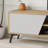 Nickolaus Entertainment TV Stand with Storage Cabinets up to 70" inch TV - Light Oak / White