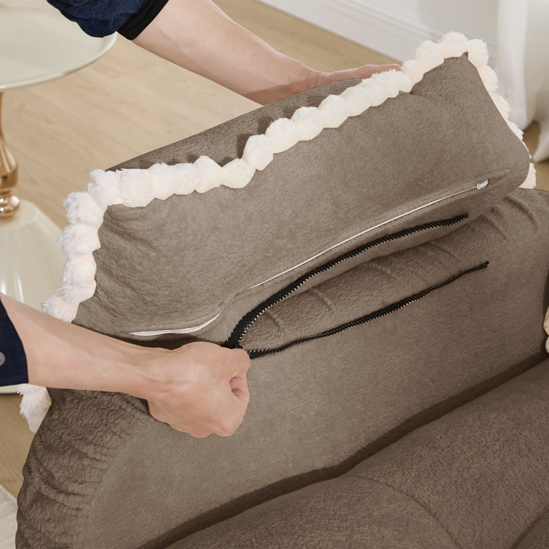 Canapé modulaire modulaire, canapé modulaire en forme de L à 2 places avec repose-pieds, 4 coussins, Chenille brun