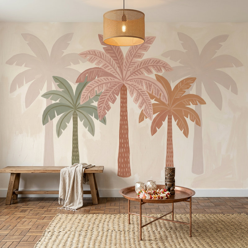 Papier peint palmiers palmiers tropicaux, 120 po x 96 po, Texturé non collé