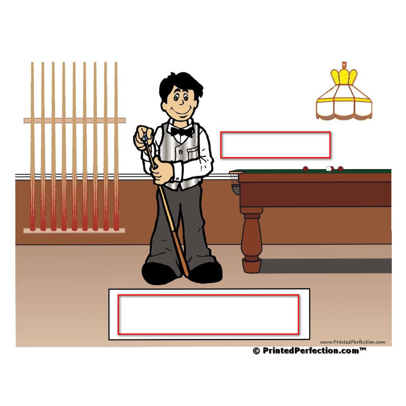 Personalized Pool Player, Billiards - Male Wooden Key Chain, Yes