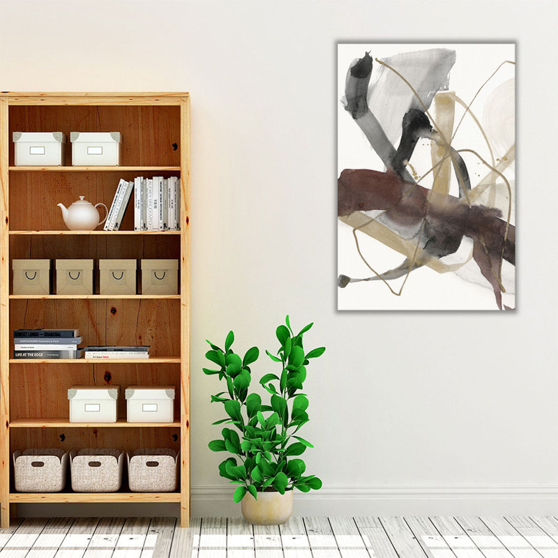 Aquarelle abstraite encadrée | Bourgogne Interjection I, H 36 po x l 24 po