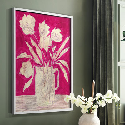 Fuchsia Arrangement II, reproduction encadrée - bois massif
