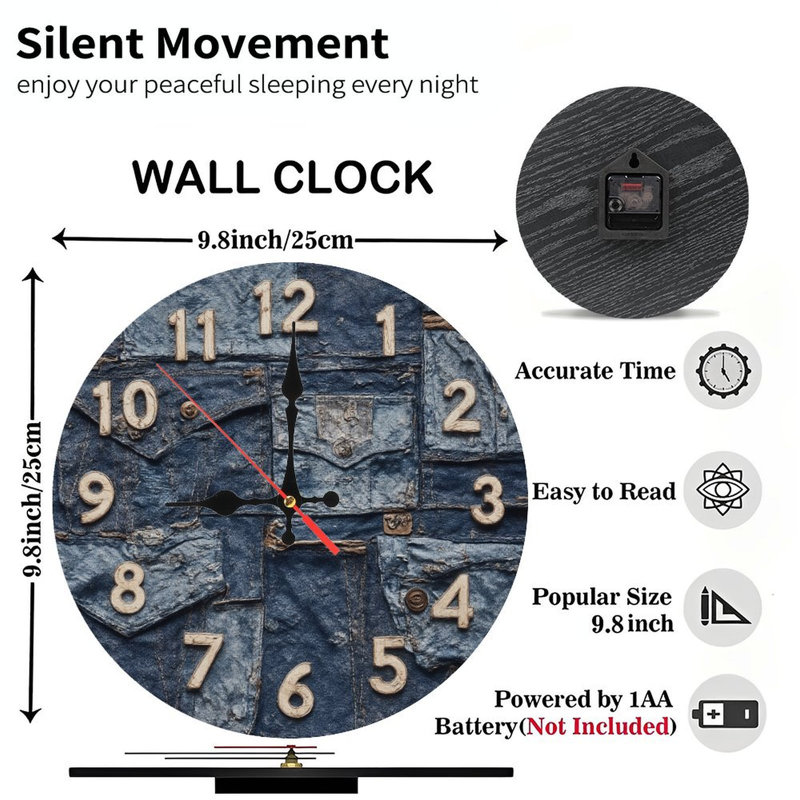 Horloge en denim avec chiffres