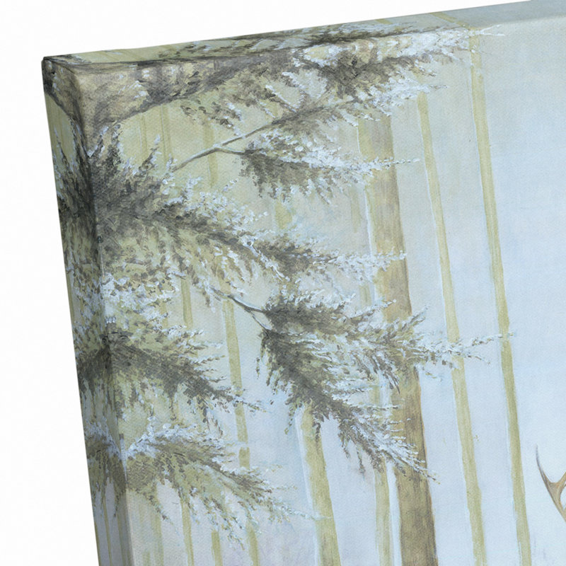 Buck in Woods - Impression sur toile tendue, H 12 po x l 12 po x P 1,25 po
