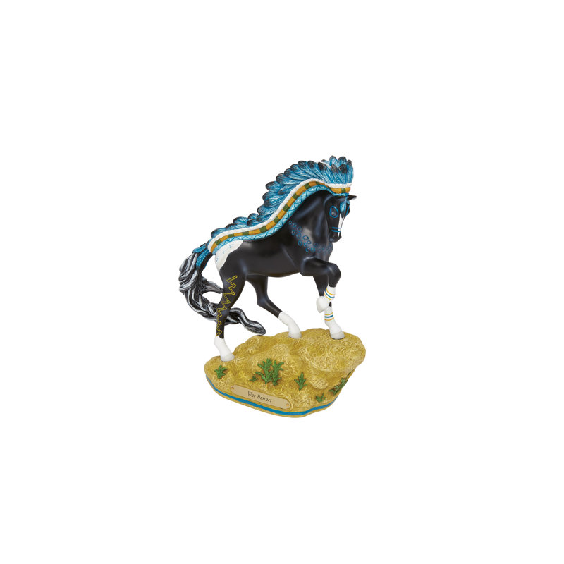 Sentier de poneys de guerre peint Bonnet Figurine 9 po