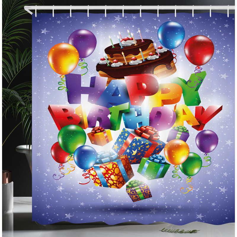 Shower Curtain with Hooks Included, 70"H x 69"W