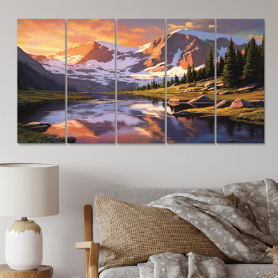 Colorado Mountain Senerity II - impression d'art mural paysages - 5 panneaux égaux