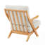 Chaise d'appoint Mid-Century moderne avec structure en bois d'hévéa massif, revêtement en chenille confortable et coussins réversibles pour l'élégance du salon