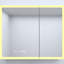 36 po Armoire à pharmacie en aluminium argenté avec miroir, DEL, horloge, conception biseautée, tablettes à haute densité de brouillard d'eau, stations de charge
