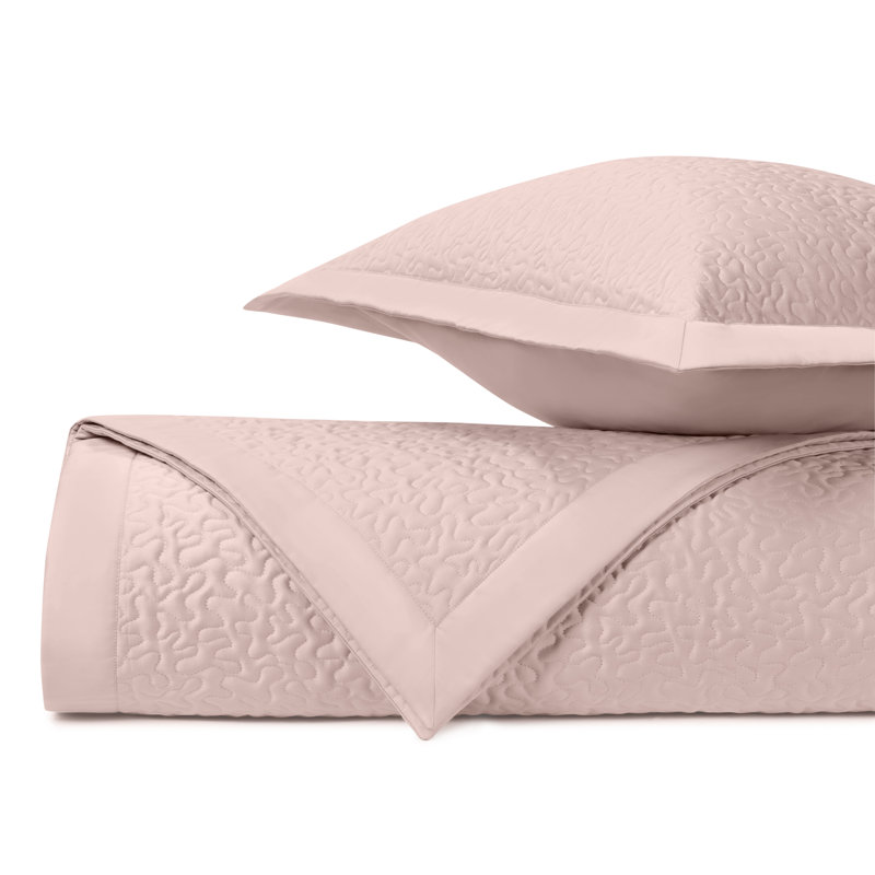 Egyptian Certified Cotton Coverlet Set, King Coverlet + 2 King Shams, Light Pink