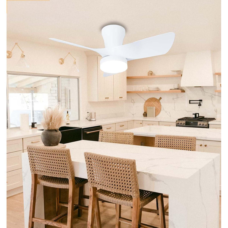 Ventilateur de plafond avec lumière 30 pouces, grand volume d'air, ventilateurs de plafond avec lumières pour chambre à coucher, cuisine, salle à manger, patio