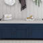 Banc de rangement avec 3 portes en forme de volet, banc à chaussures avec coussin amovible et espace de rangement caché (marine antique, ancien SKU: WF284226AAM)-1520481601