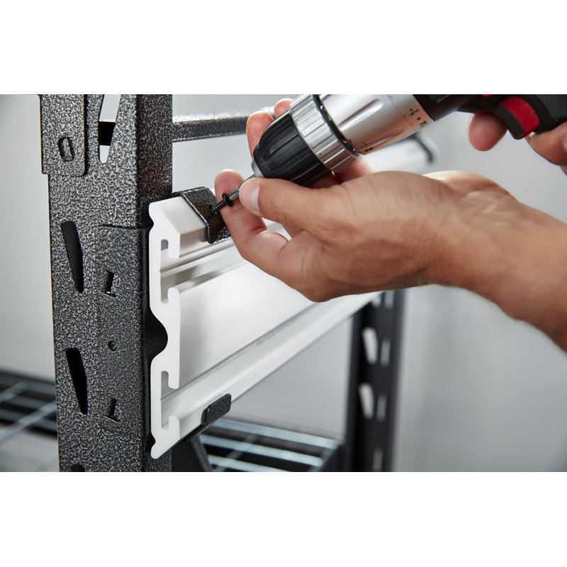 24" Gray PVC Industrial GearTrack Rack with Hooks