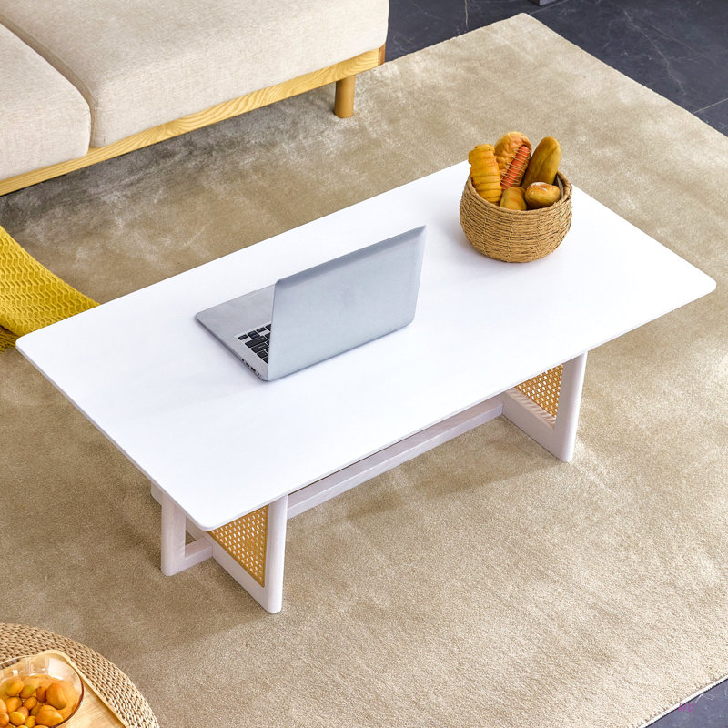 Table basse de style chinois en rotin massif et imitation, table basse rectangulaire de style chinois, petite table basse de salon