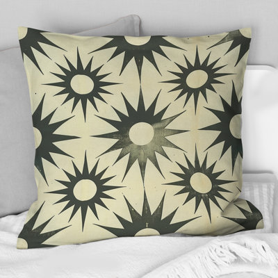 Noir et beige géométrique Starburst Spectrum - coussin géométrique